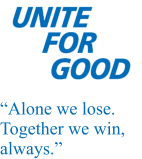 “Alone we lose. Together we win, always.”